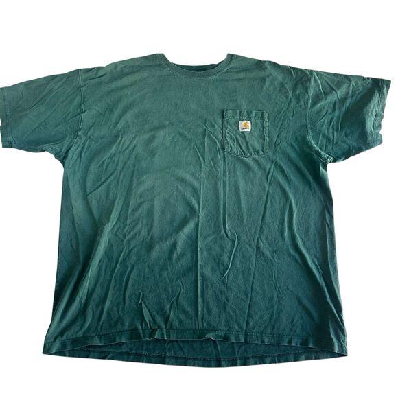 Carhartt K87 Pocket T-Shirt Mens 2XL Tall Green Short Sleeve Logo Y2K - Picture 2 of 12
